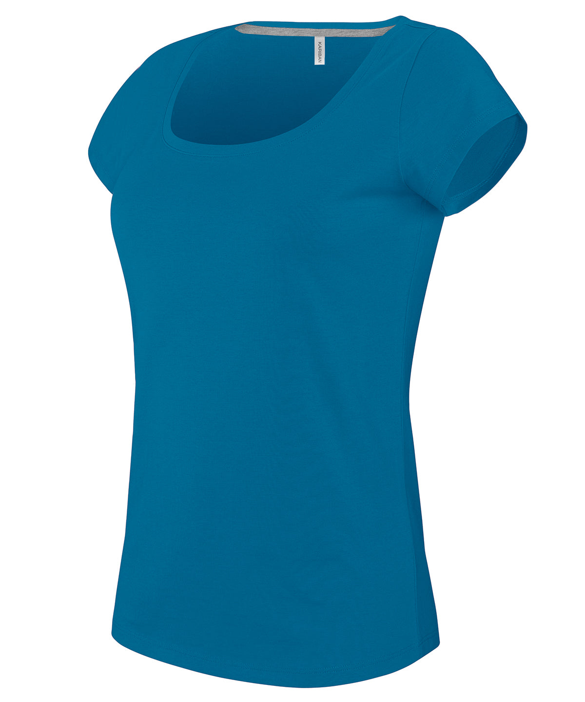Ladies boat neck short-sleeved T-shirt