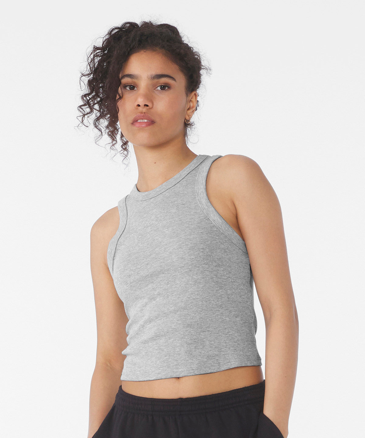 WomenÂs micro rib racer tank