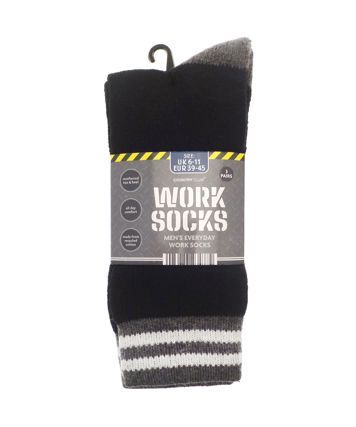 Men's 3-pack work socks (recycled cotton)
