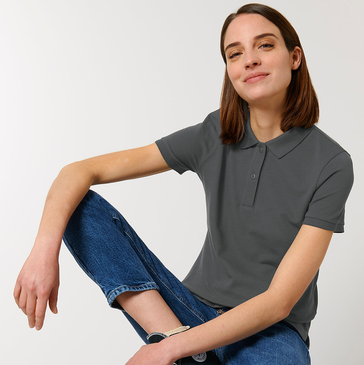 Stella Elliser women's fitted piqué short sleeve polo  (STPW333)