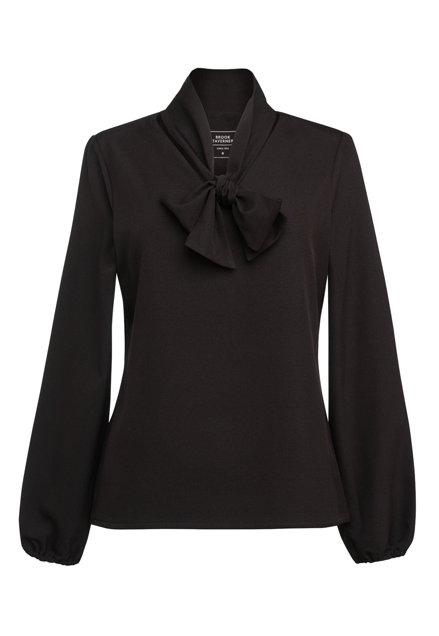 Andria L/S Tie Neck Blouse