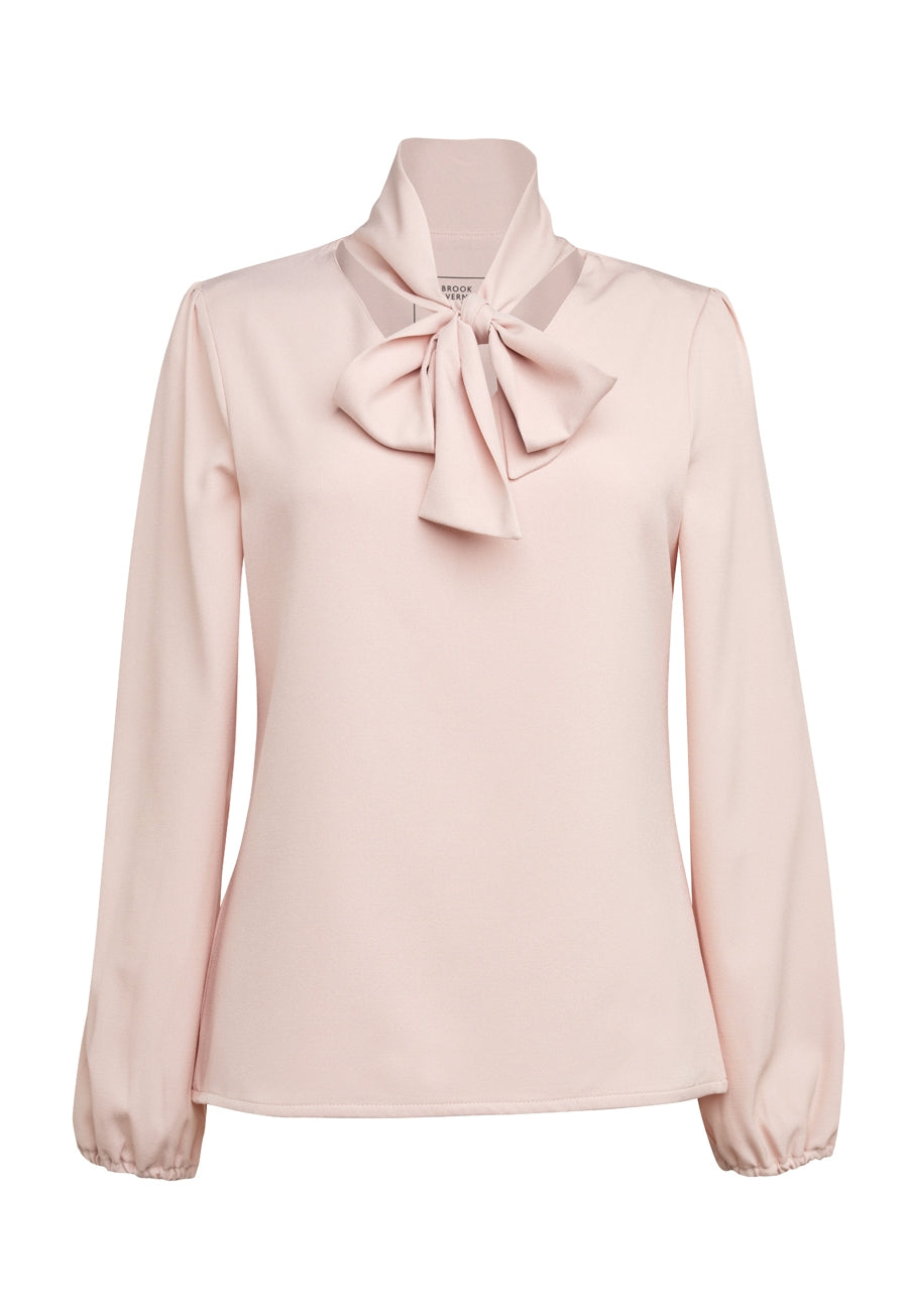 Andria L/S Tie Neck Blouse