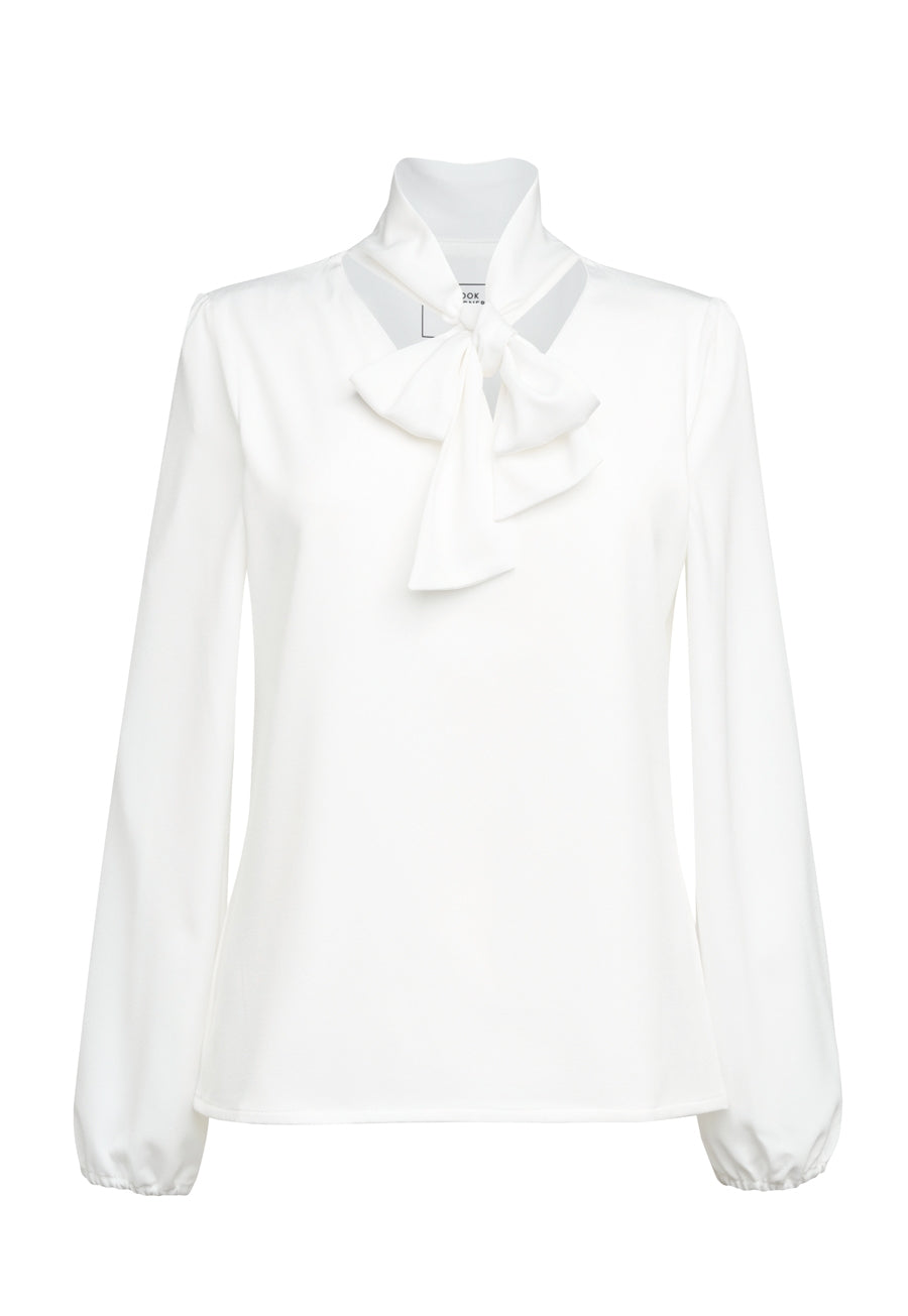 Andria L/S Tie Neck Blouse