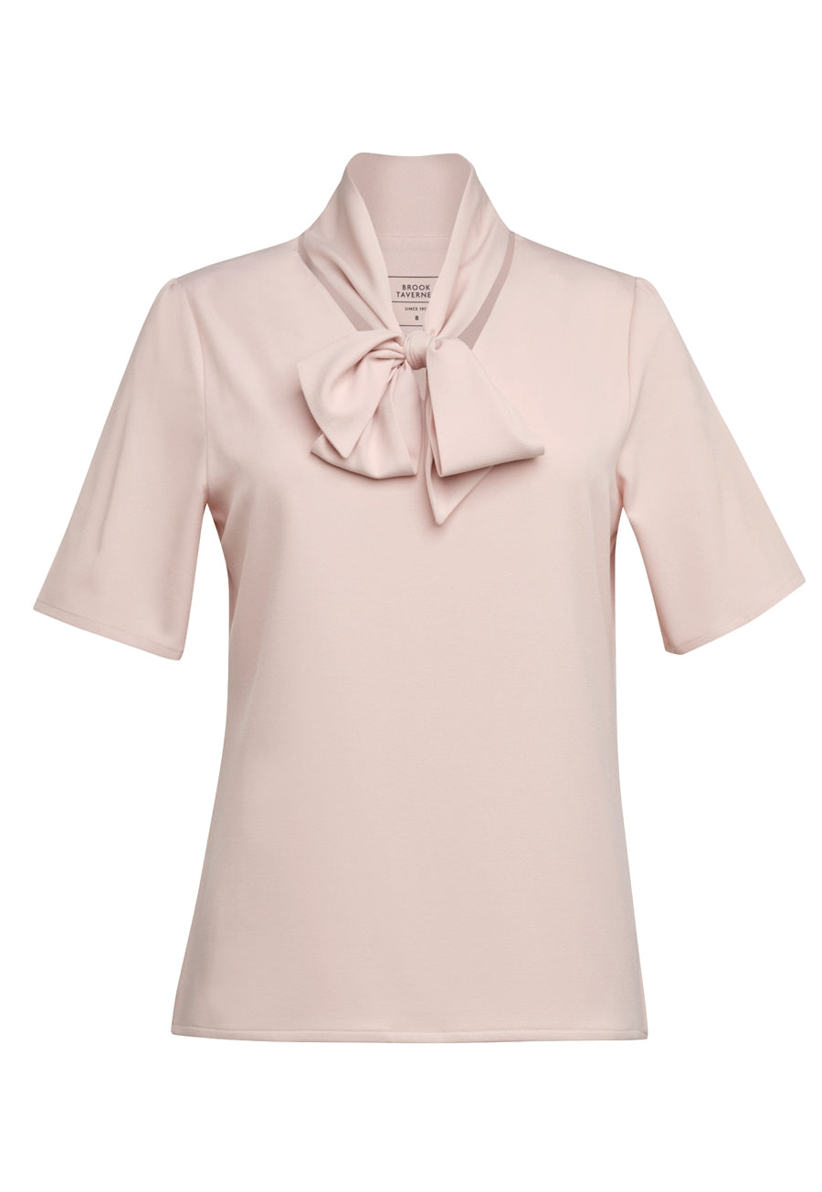 Flavia S/S Tie Neck Blouse